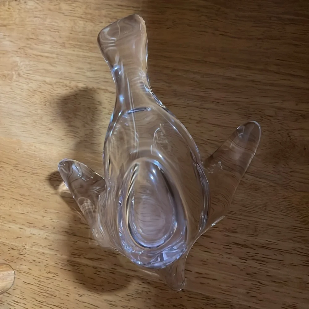 Vintage Princess House Clear Lead Crystal Flying Bird~Dove Trinket/Candy Dish